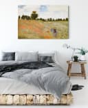 Pixxprint Leinwandbild Claude Monet Mohnfeld II Bunt Bild 3