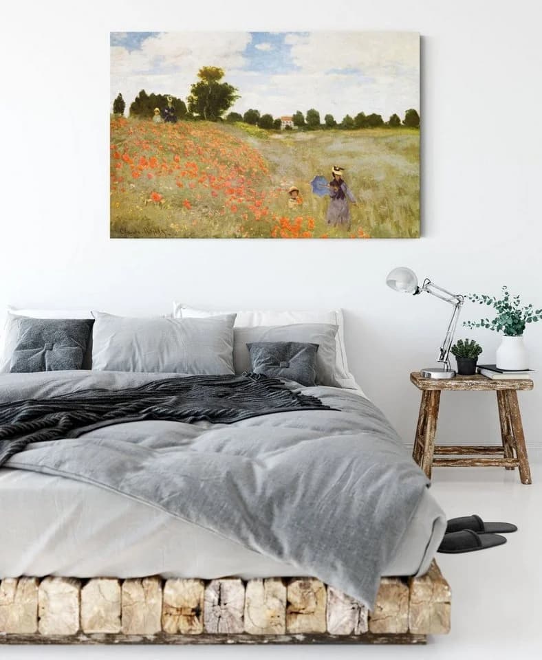 Pixxprint Leinwandbild Claude Monet Mohnfeld II Bunt - Bild 3