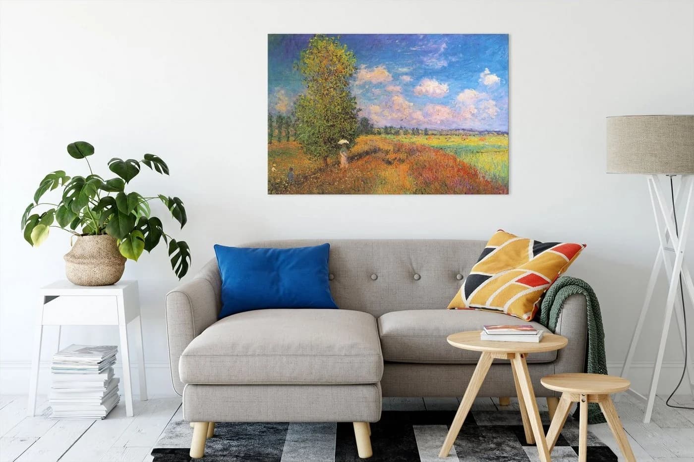 Pixxprint Leinwandbild Claude Monet Mohnfeld im Sommer - Bild 1