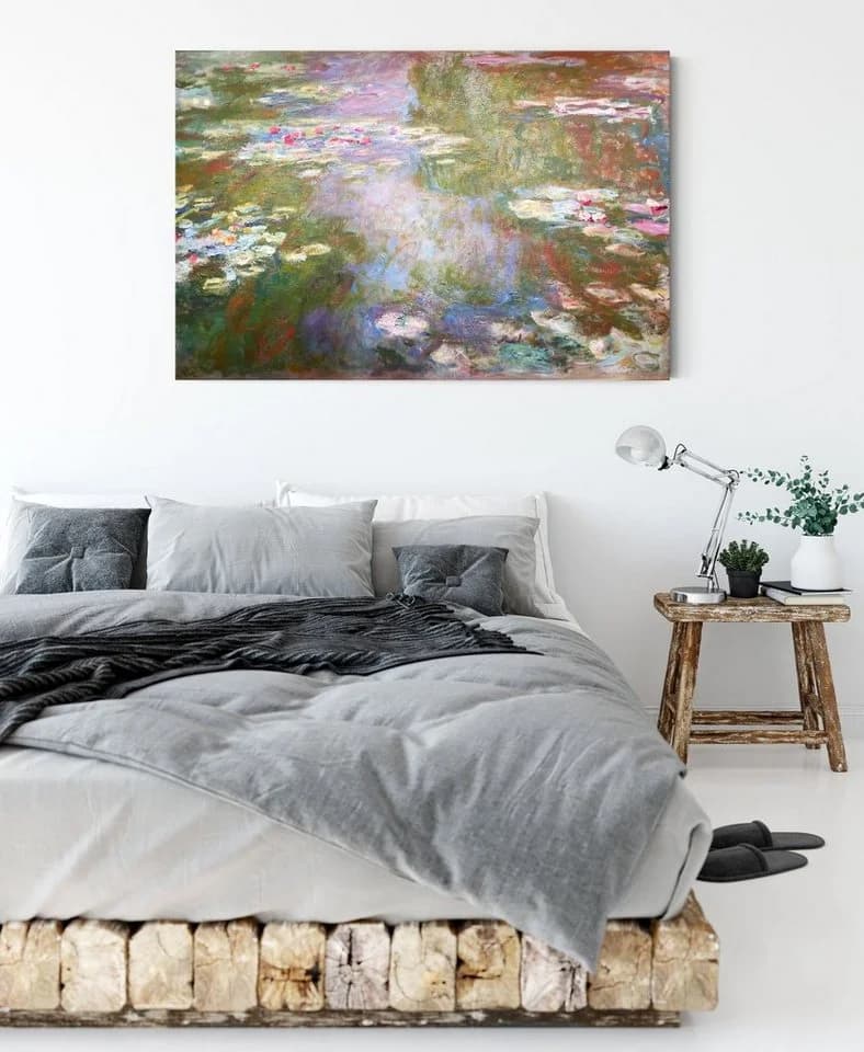 Pixxprint Leinwandbild Claude Monet Seerosenteich Bunt - Bild 3