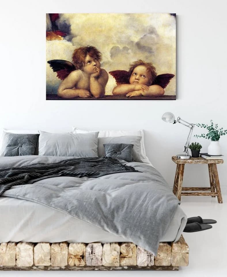 Pixxprint Leinwandbild Raffael Sixtinische Madonna Bunt - Bild 3