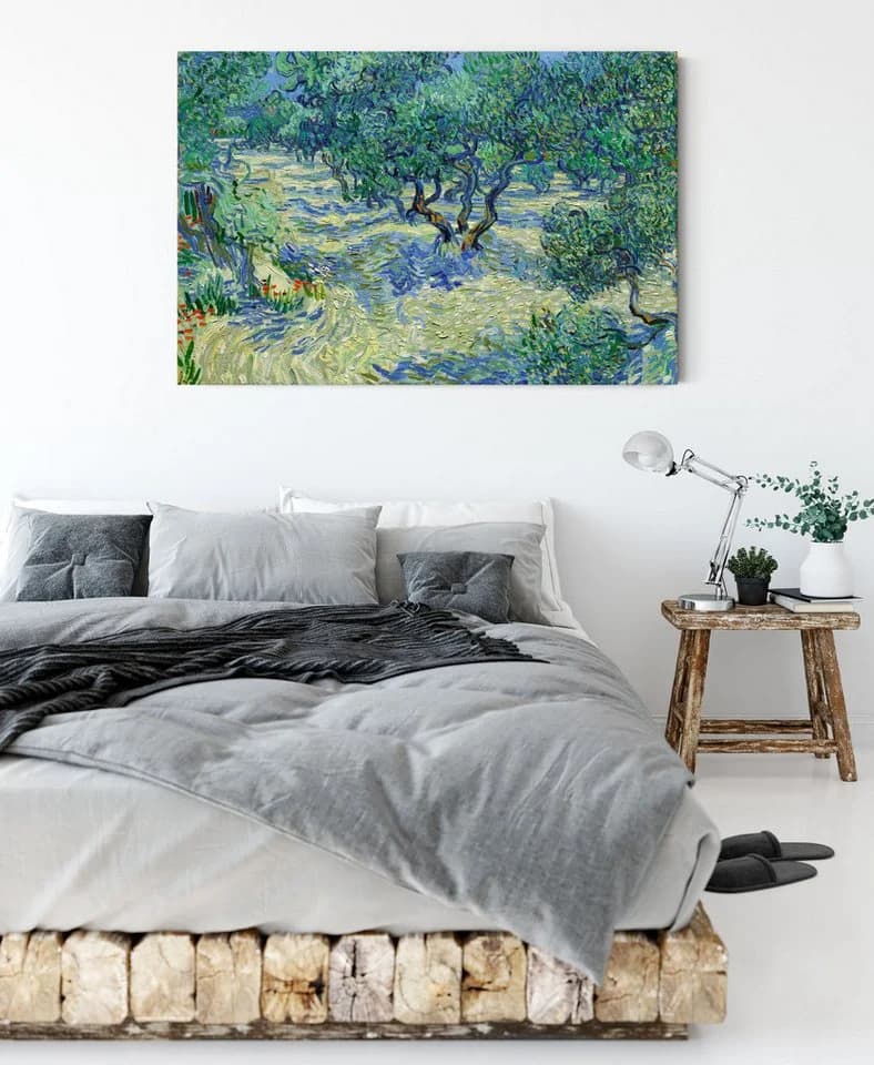 Pixxprint Leinwandbild Vincent Van Gogh Oliven-Feld - Bild 3