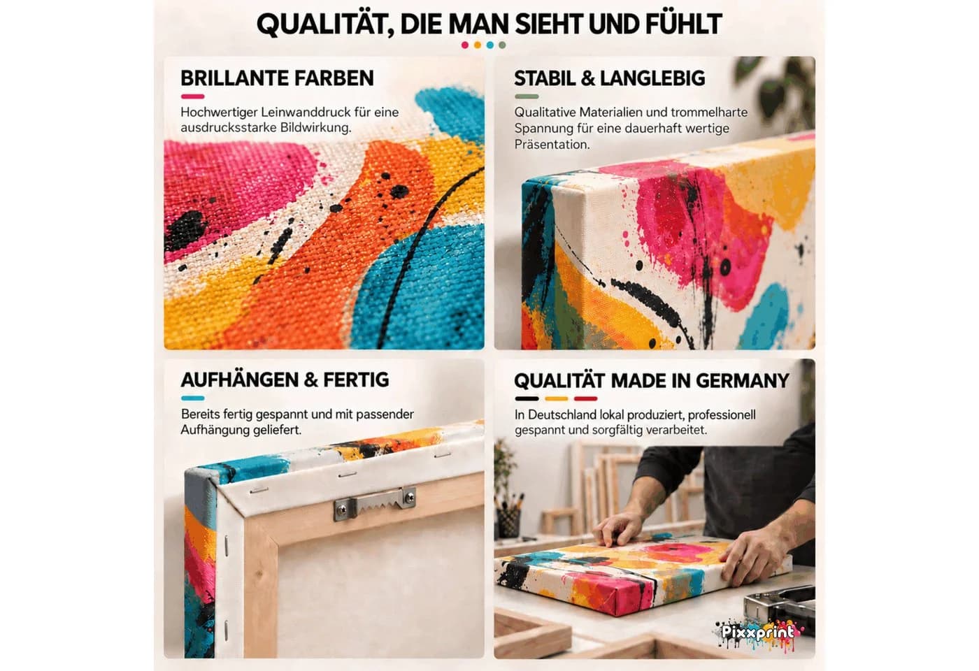 Pixxprint Leinwandbild Vincent Van Gogh Oliven-Feld - Bild 5