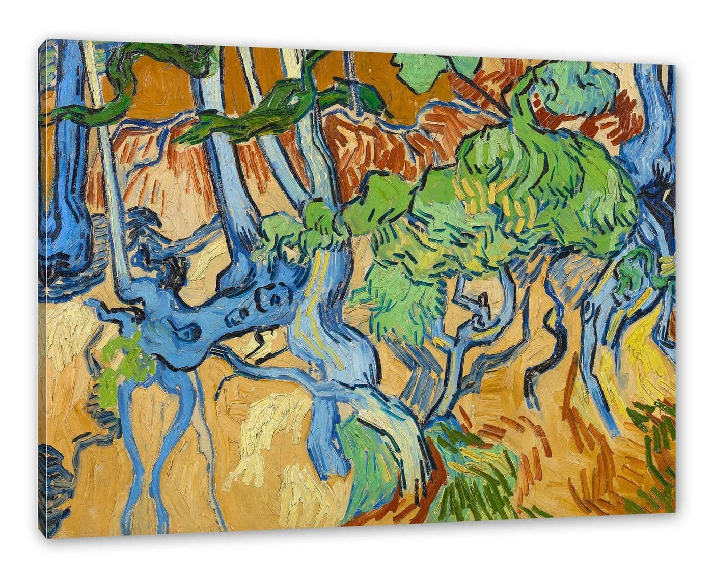 Pixxprint Leinwandbild Vincent Van Gogh - Baumwurzeln Bunt - Bild 2