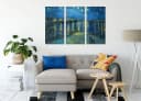 Pixxprint Leinwandbild Vincent Van Gogh Sternennacht über die Rhône 3-Teiler Bild 1