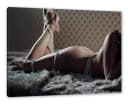 Pixxprint Leinwandbild Nackte Frau in Perlen Eingewickelt 120x80 cm Bild 2