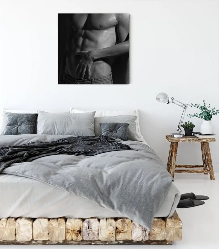 Pixxprint Leinwandbild Nackter Mann mit Frau Bunt - Bild 3