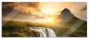 Pixxprint Glasbild Wasserfall bei Sonnenuntergang mit Abstandhaltern Bild 2
