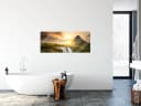 Pixxprint Glasbild Wasserfall bei Sonnenuntergang mit Abstandhaltern Bild 3