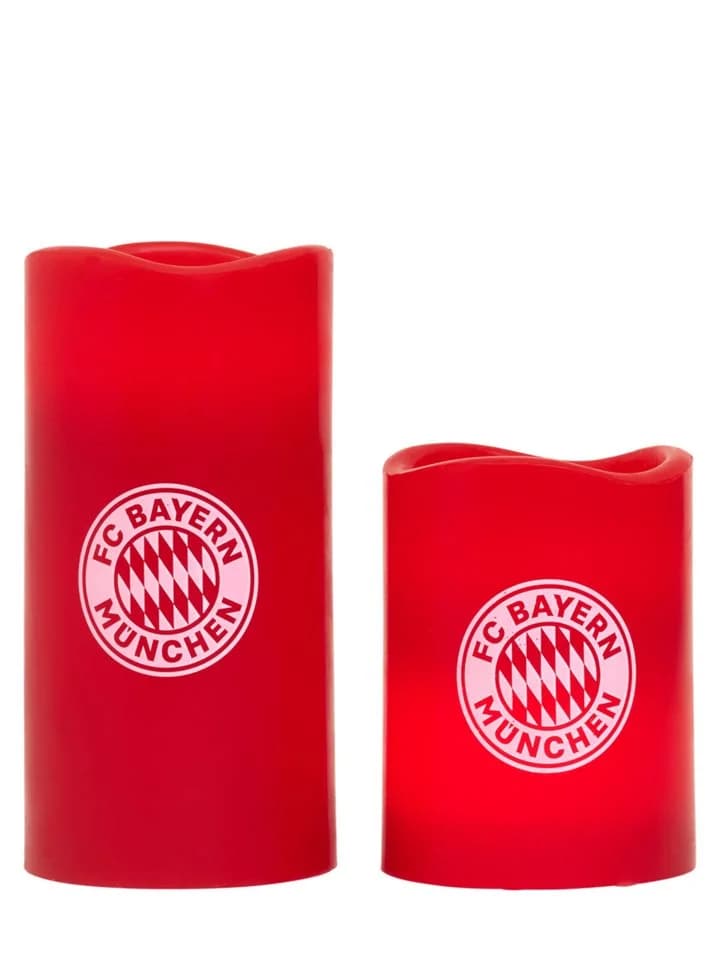 FC Bayern München LED Kerze 2er-Set Rot Flammenlos - Bild 2