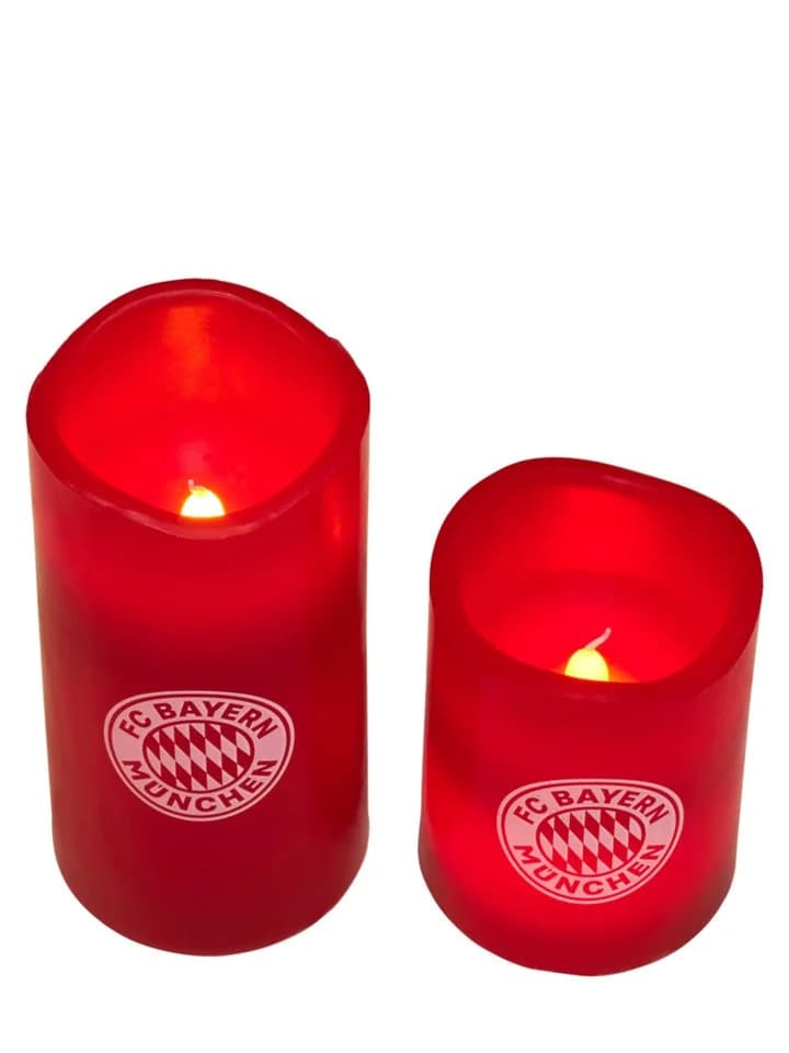 FC Bayern München LED Kerze 2er-Set Rot Flammenlos - Bild 3