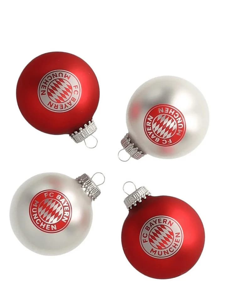 FC Bayern München Christbaumschmuck Weihnachtskugeln 4er Set