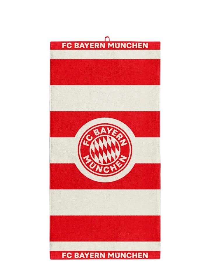 FC Bayern München Duschtuch Rot/Weiß 100% Baumwolle - Bild 2