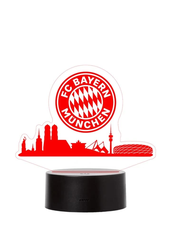 FC Bayern München LED Skyline Nachtlicht Rot USB - Bild 2