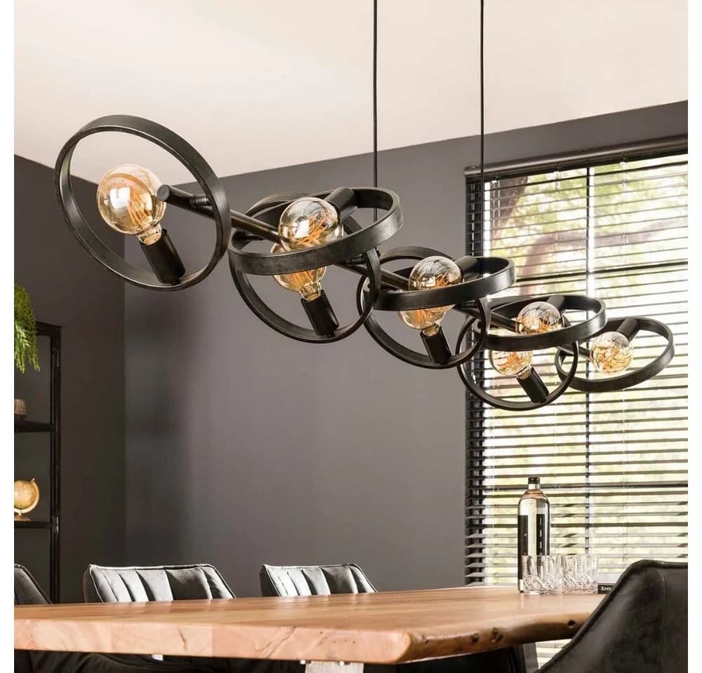 famlights Pendelleuchte Christopher Schwarz E27 Industrial Vintage