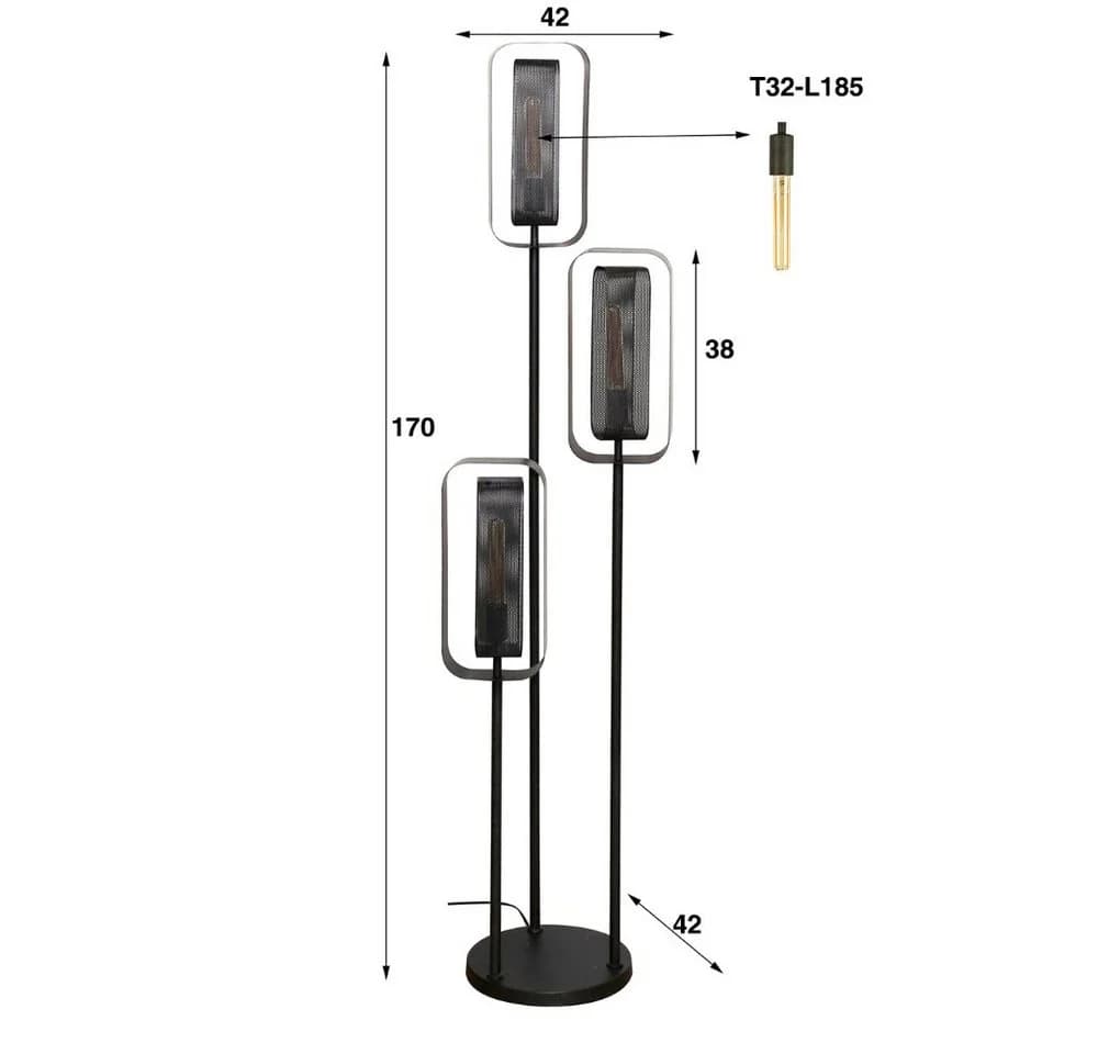 famlights Stehlampe Orson Altsilber E27 3-flammig - Bild 5