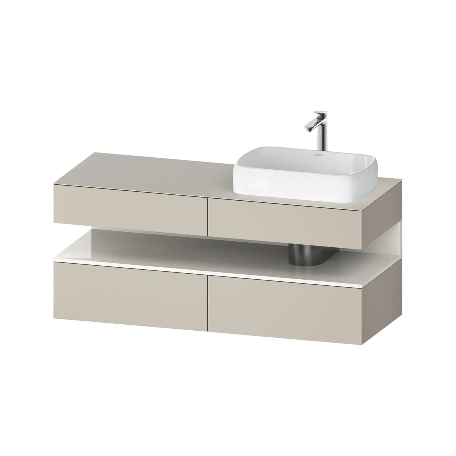 Duravit Qatego Konsolenwaschtischunterbau Taupe Matt Wandhängend