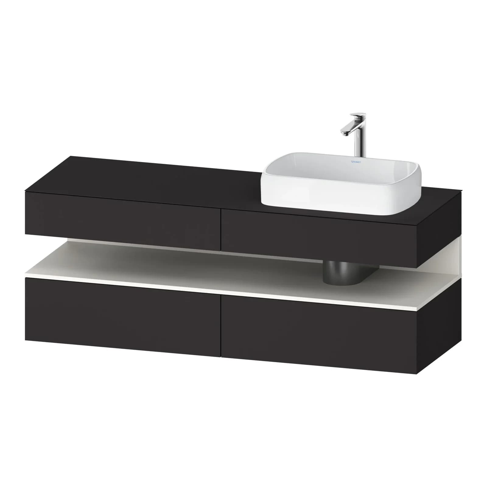 Duravit Qatego Konsolenwaschtischunterbau Graphit Supermatt