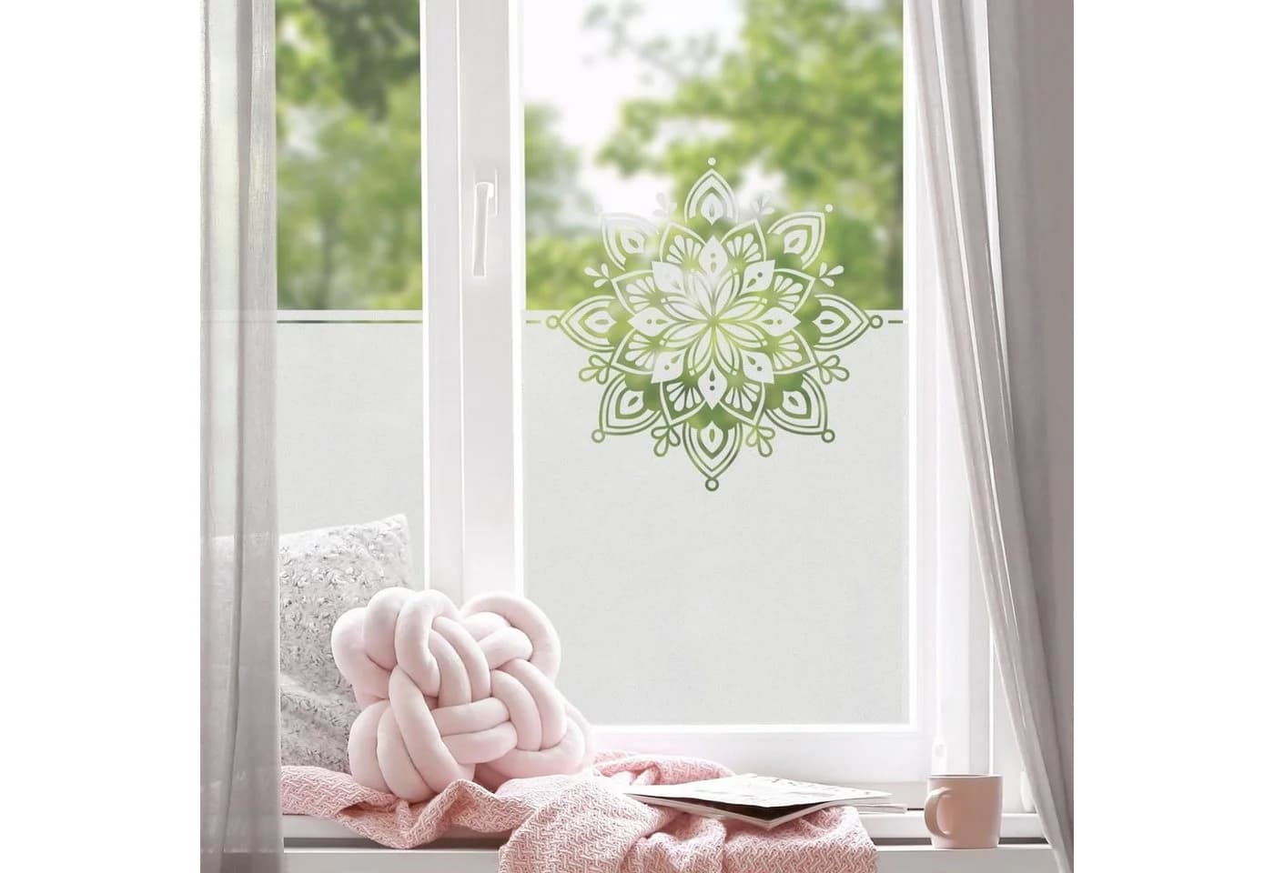 Bilderdepot24 Fensterfolie Mandala Motiv Statisch Haftend Blickdicht - Bild 4