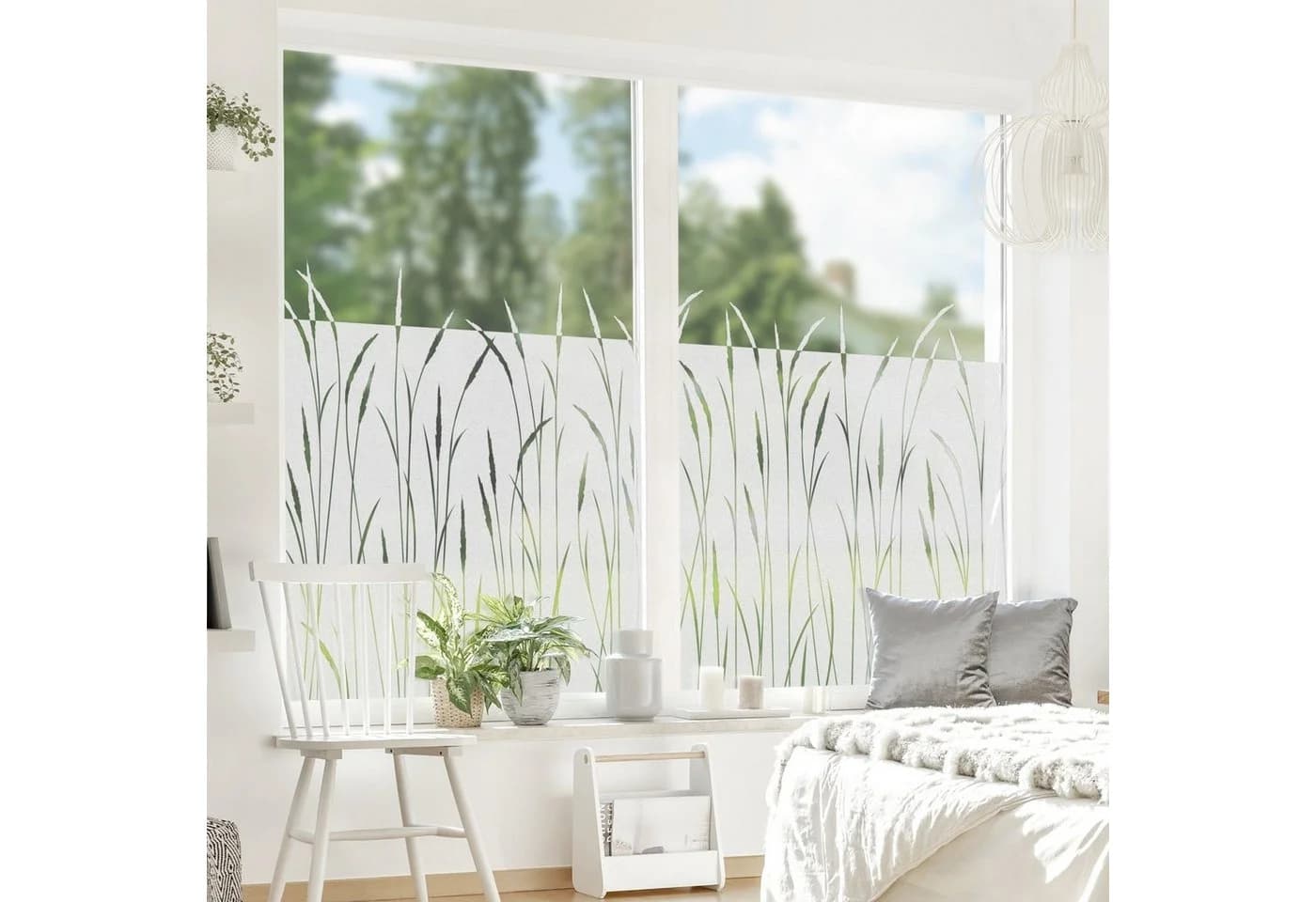 Bilderdepot24 Fensterfolie Schilf Gräser Bordüre Blume blickdicht - Bild 5