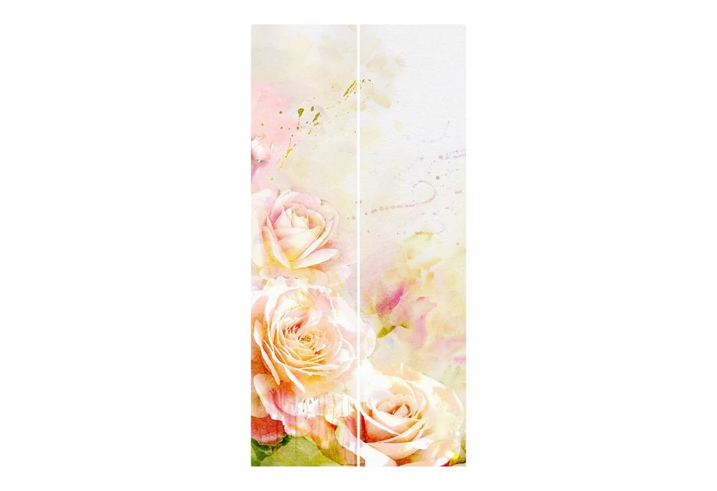 Bilderdepot24 Schiebegardine Orange Aquarell Rosen Klemm-System - Bild 4