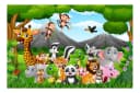 Bilderdepot24 Kindertapete Dschungeltiere Vlies Matt Bunt Bild 1