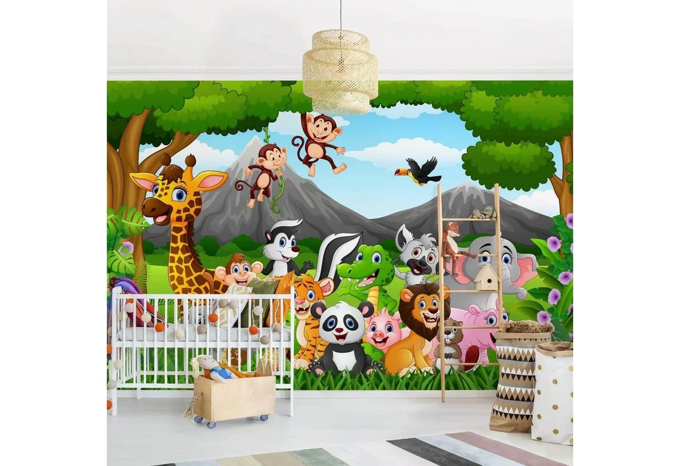 Bilderdepot24 Kindertapete Dschungeltiere Vlies Matt Bunt - Bild 2
