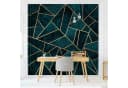 Bilderdepot24 Vliestapete Abstrakt Dunkles Türkis Gold Tapete Wanddeko Modern Kunst Bild 2