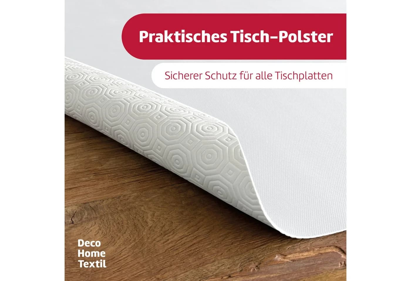 DecoHomeTextil Tischdecke Tischpolster Tischschoner Tischbelag Tischschutz Eckig Weiß - Bild 4