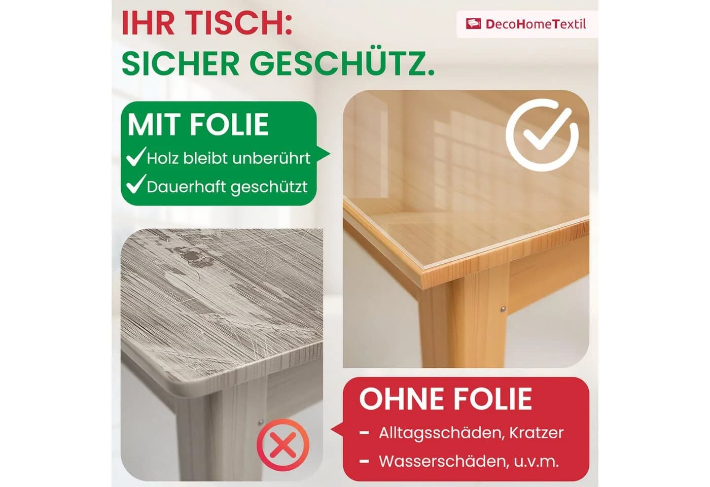 DecoHomeTextil Transparente PVC Tischdecke Schutzfolie - Bild 3