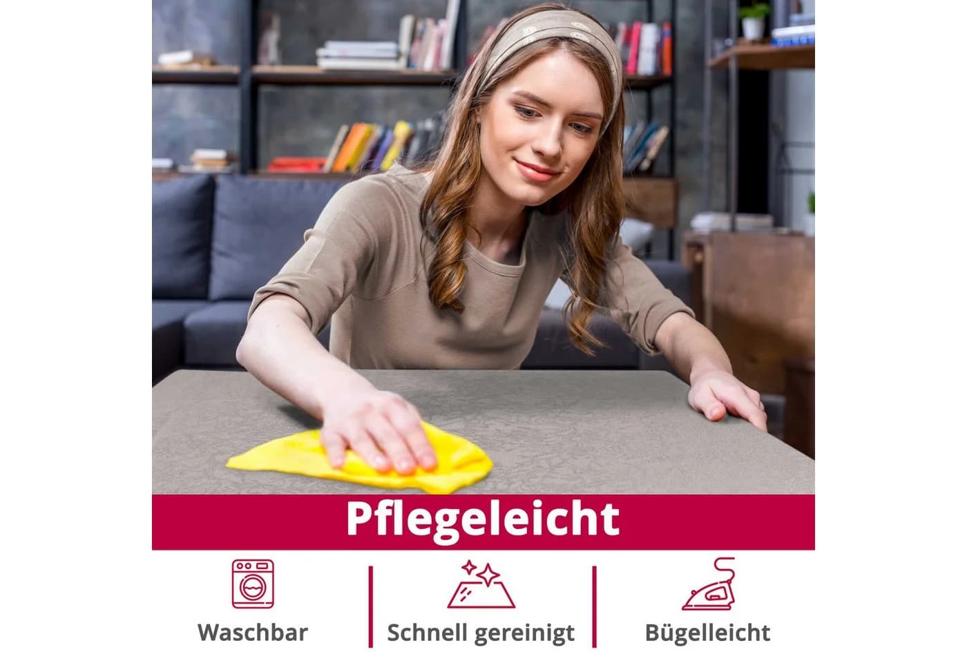 DecoHomeTextil Tischdecke Harmony Weiß Pflegeleicht Polyester