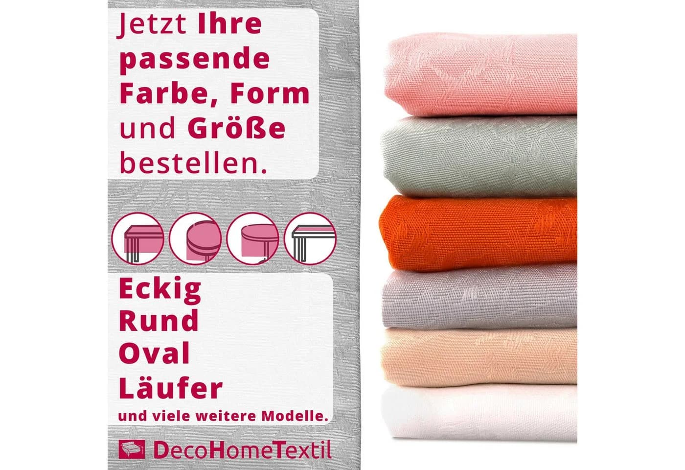 DecoHomeTextil Tischdecke Harmony Weiß Pflegeleicht Polyester - Bild 3