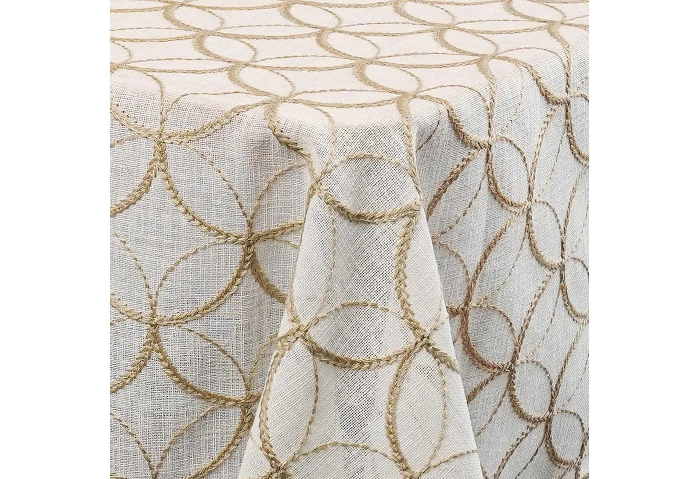 DecoHomeTextil Tischdecke Decorativo In Lino Organza Leinen Stickerei - Bild 2