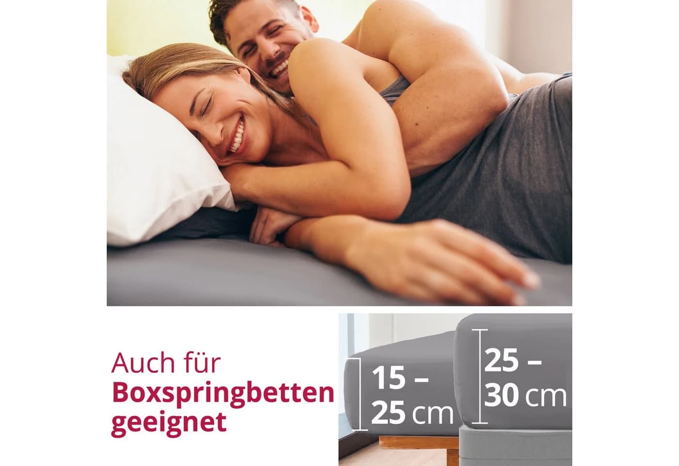 DecoHomeTextil Spannbettlaken Premium Jersey Grau 100% Baumwolle