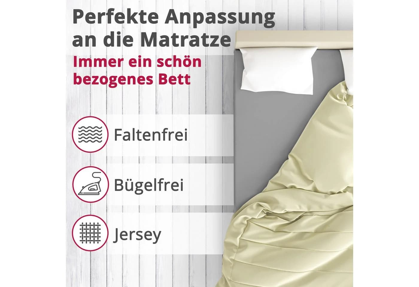 DecoHomeTextil Spannbettlaken Premium Jersey Grau 100% Baumwolle - Bild 5