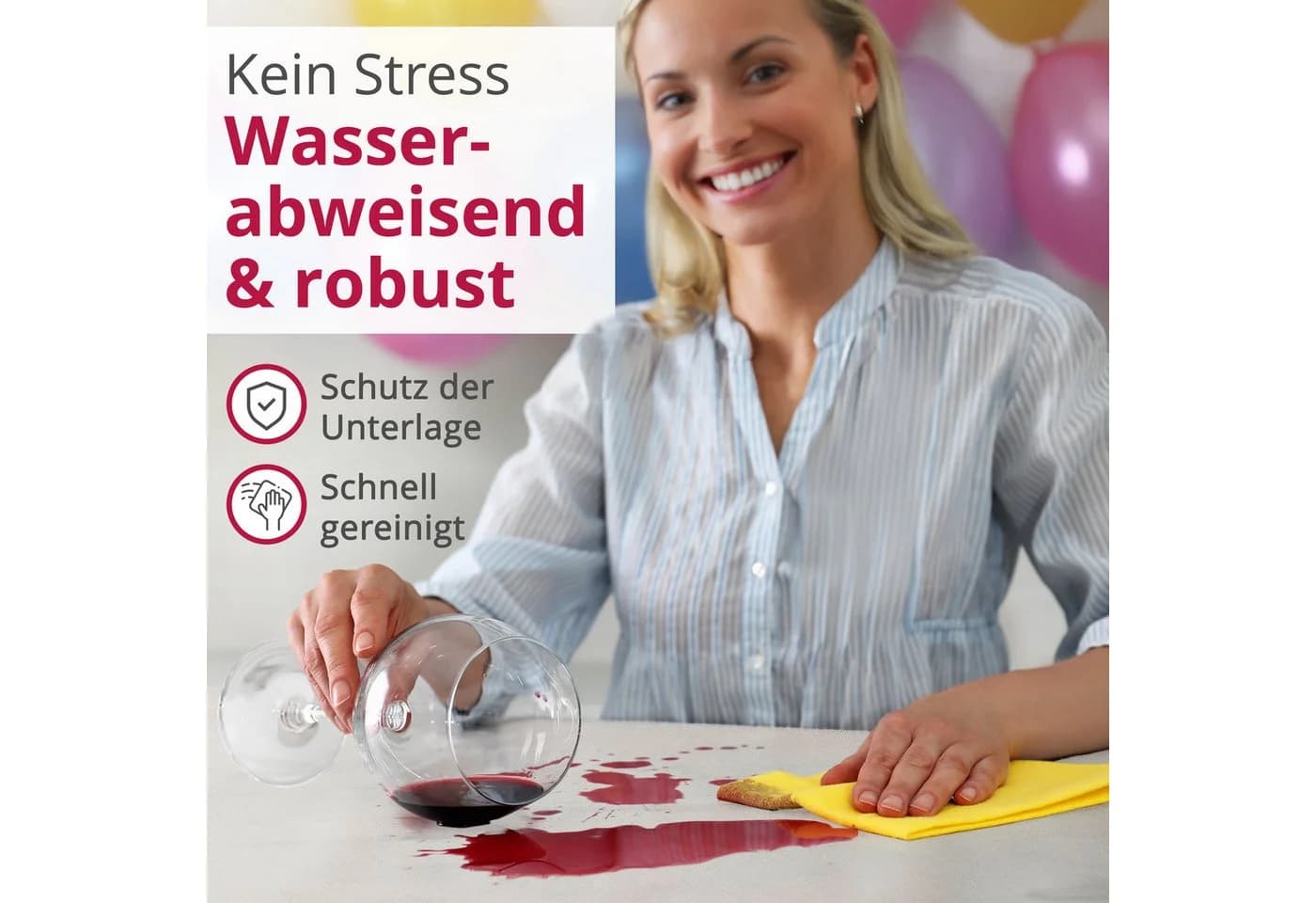 DecoHomeTextil Vlies Tischdecke Rolle Weiß Wasserabweisend