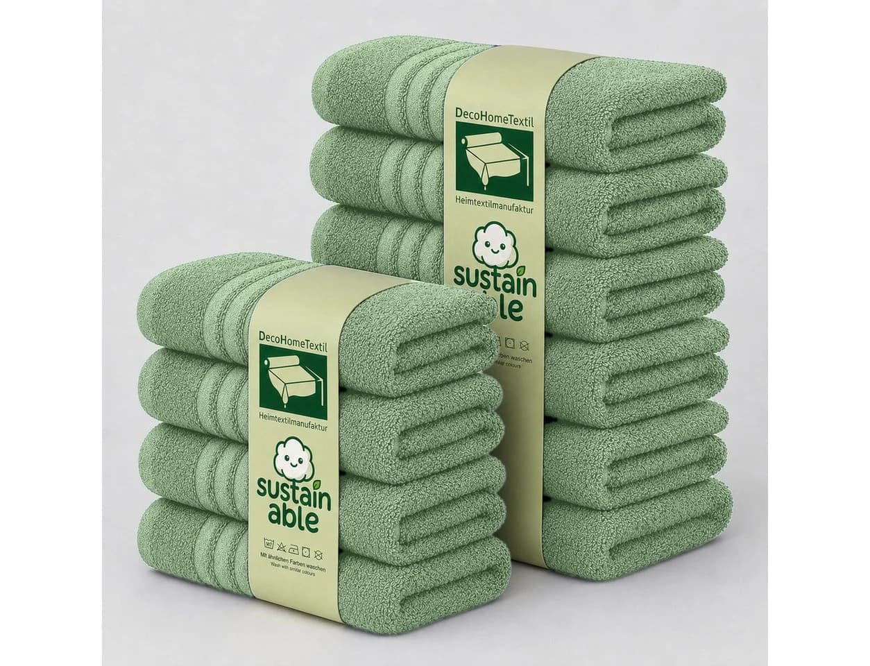 DecoHomeTextil Handtuch Set Eco Frottier Grün Nachhaltig - Bild 2