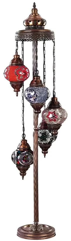 JVmoebel Stehlampe Luxus Metall Buntes Glasdesign