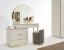 JVmoebel Schminktisch 3-tlg. mit Spiegel & Hocker Beige Modern Bild 2