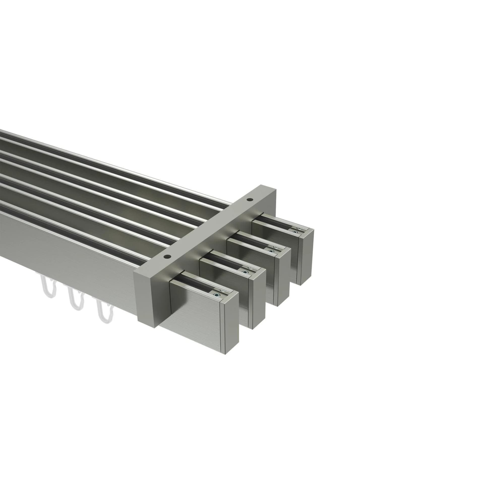 Gardinenstange Innenlauf 240 cm 4-läufig Edelstahl-Optik