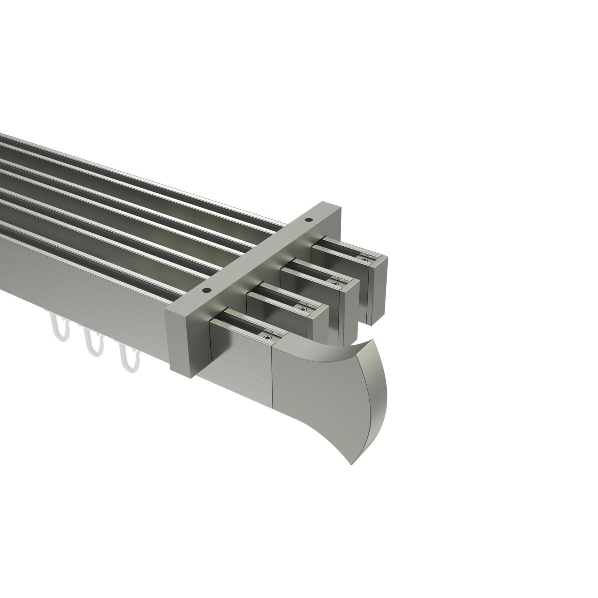 Smartline Conex Gardinenstange Innenlauf 300 cm 4-läufig Edelstahl-Optik