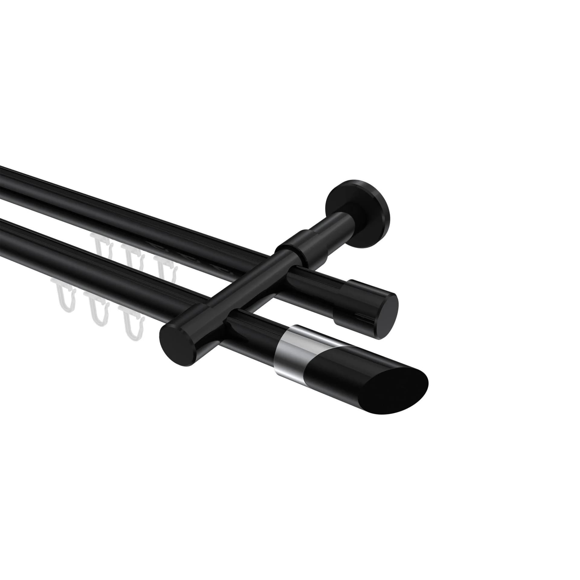 GARDINENSTANGE INNENLAUF Prestige Verano 420 cm Schwarz 2-läufig