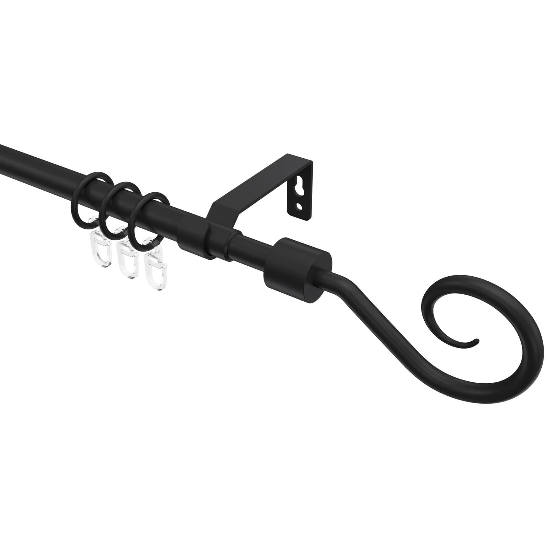 Hera Helix Teleskop Gardinenstange Schwarz 130-240 cm