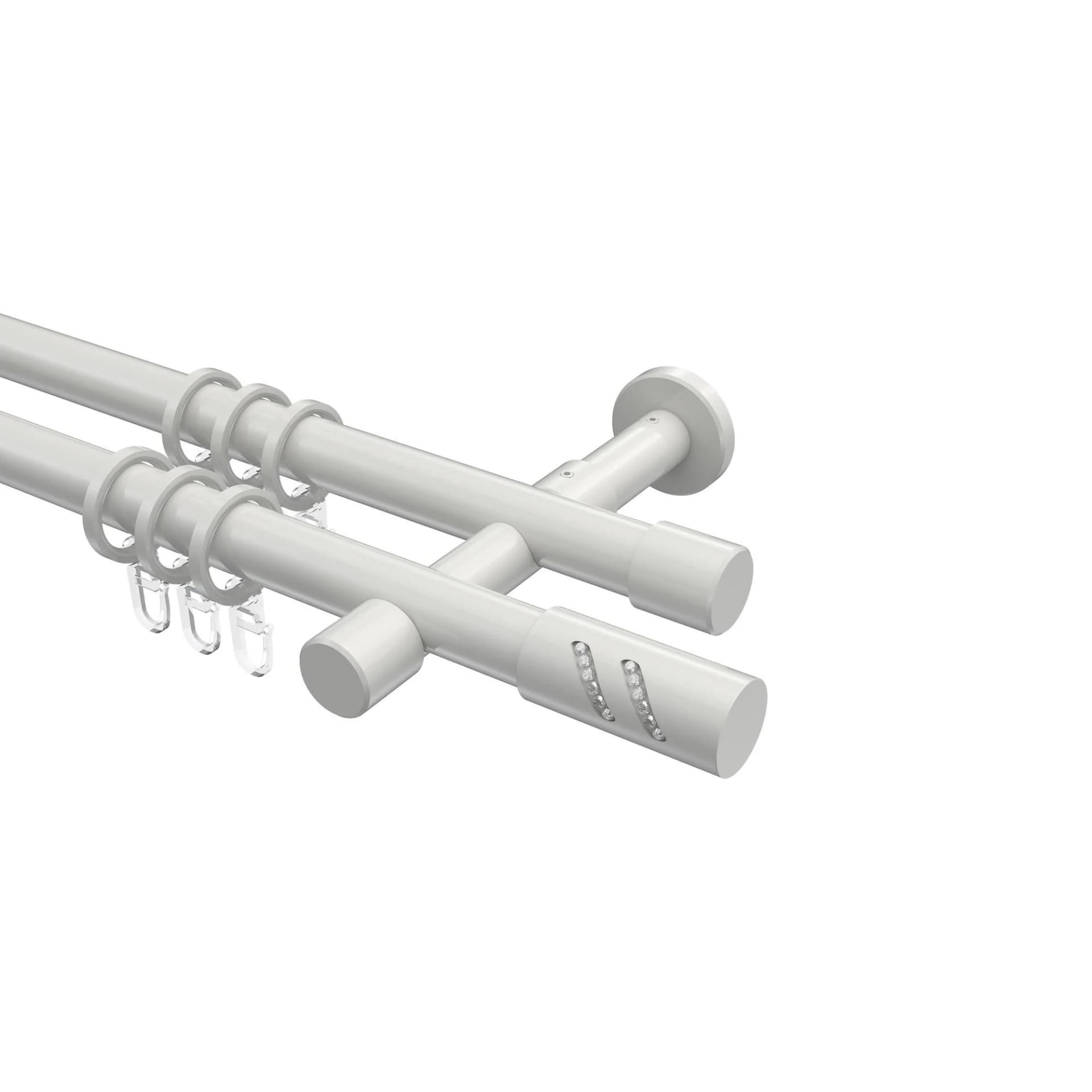 Gardinenstange Prestige Zoena 100 cm Weiß 2-läufig