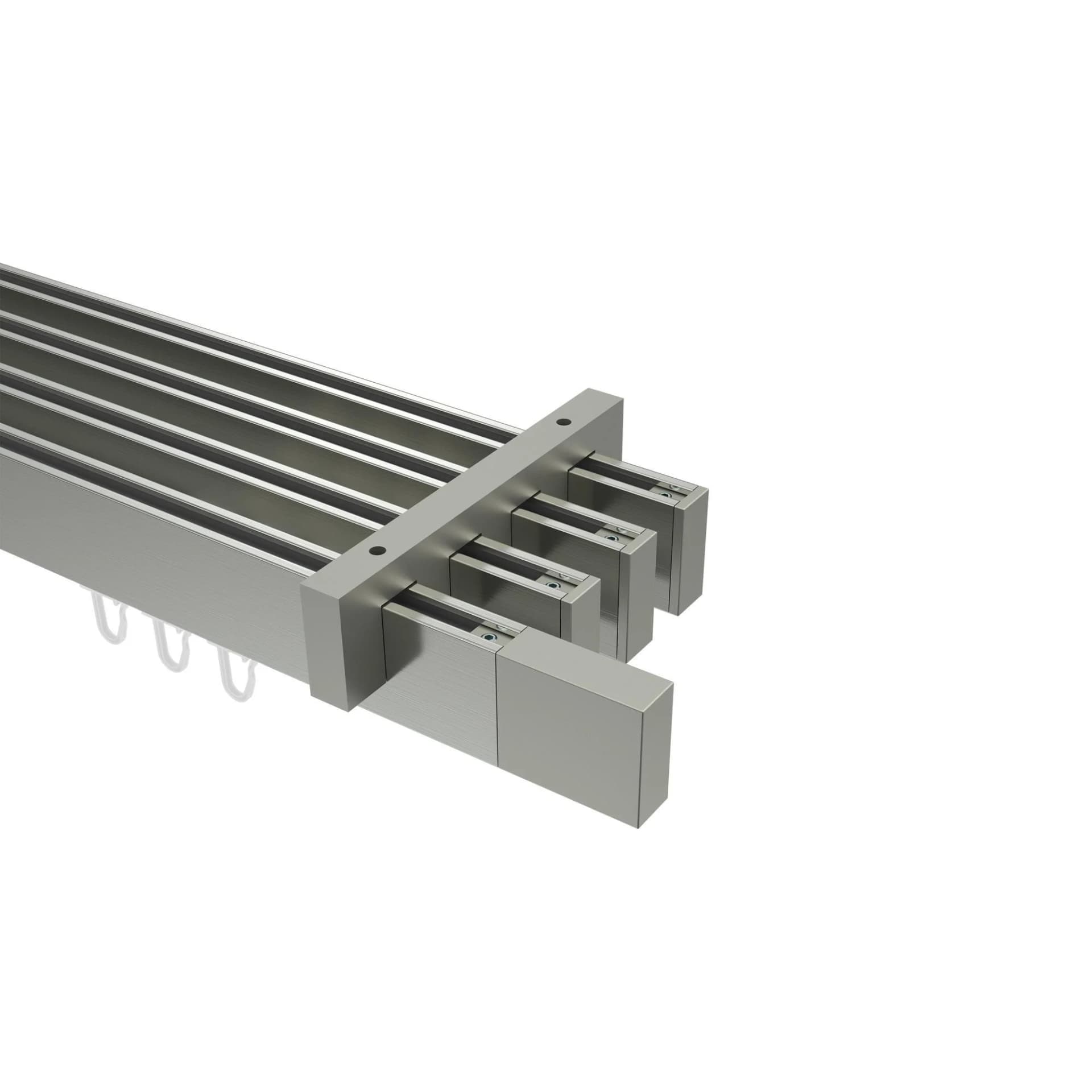 Gardinenstange Innenlauf 600 cm 4-läufig Edelstahl-Optik