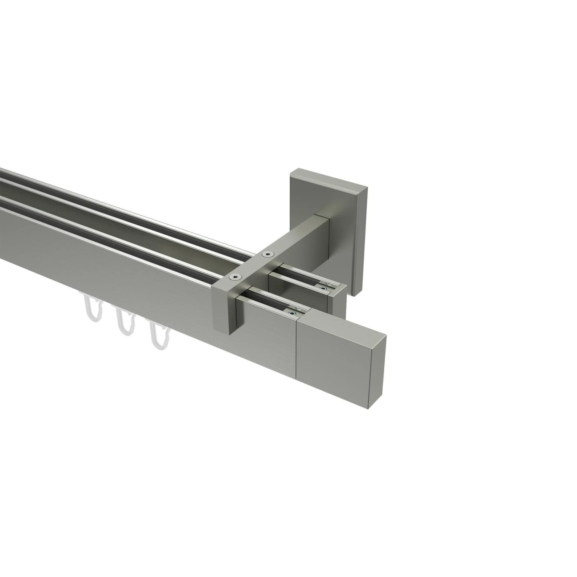 Smartline Lox Gardinenstange Innenlauf 2-läufig Edelstahl-Optik