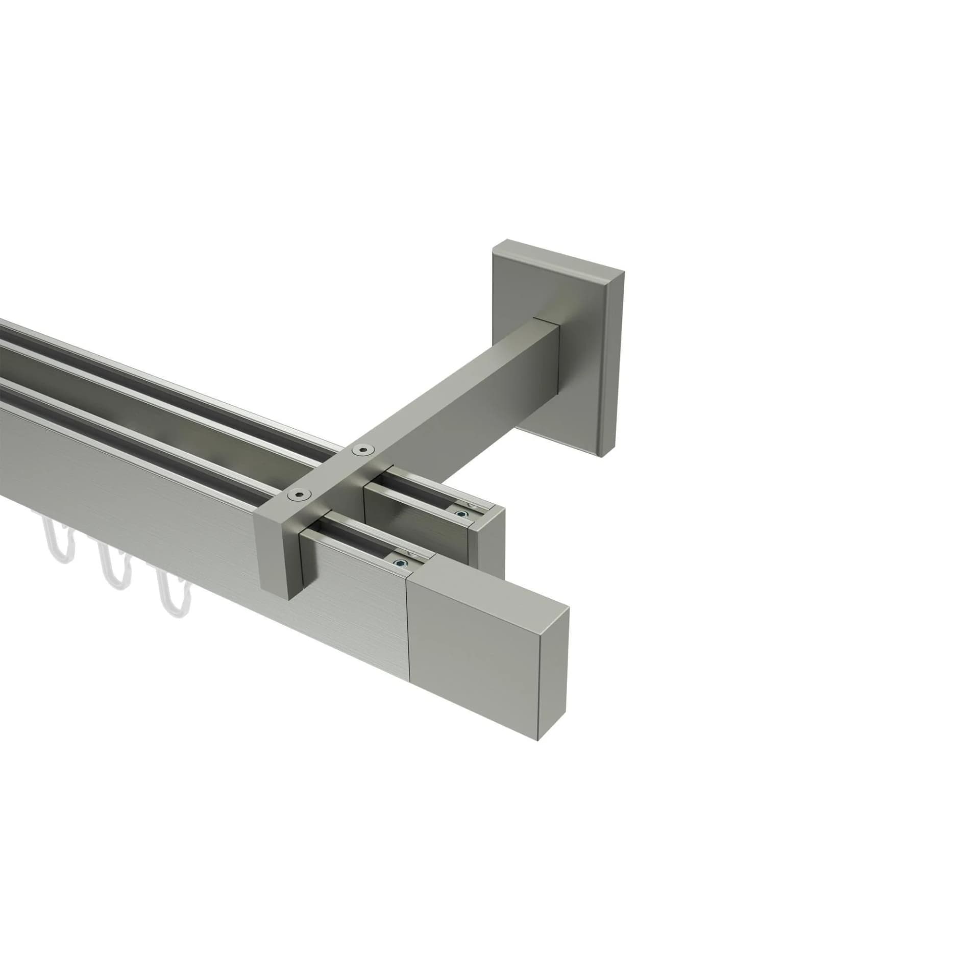 Gardinenstange Innenlauf 400 cm 2-läufig Edelstahl-Optik