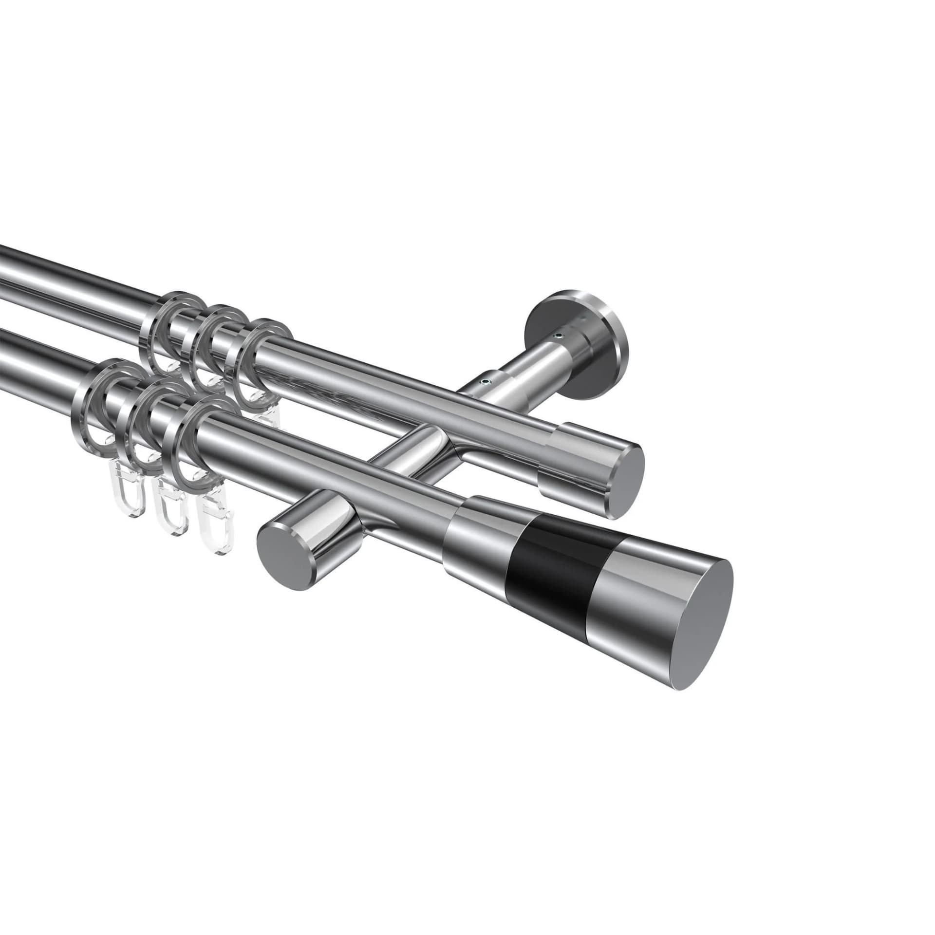 GARDINENSTANGE Prestige Tanara 520 cm Chrom 2-läufig