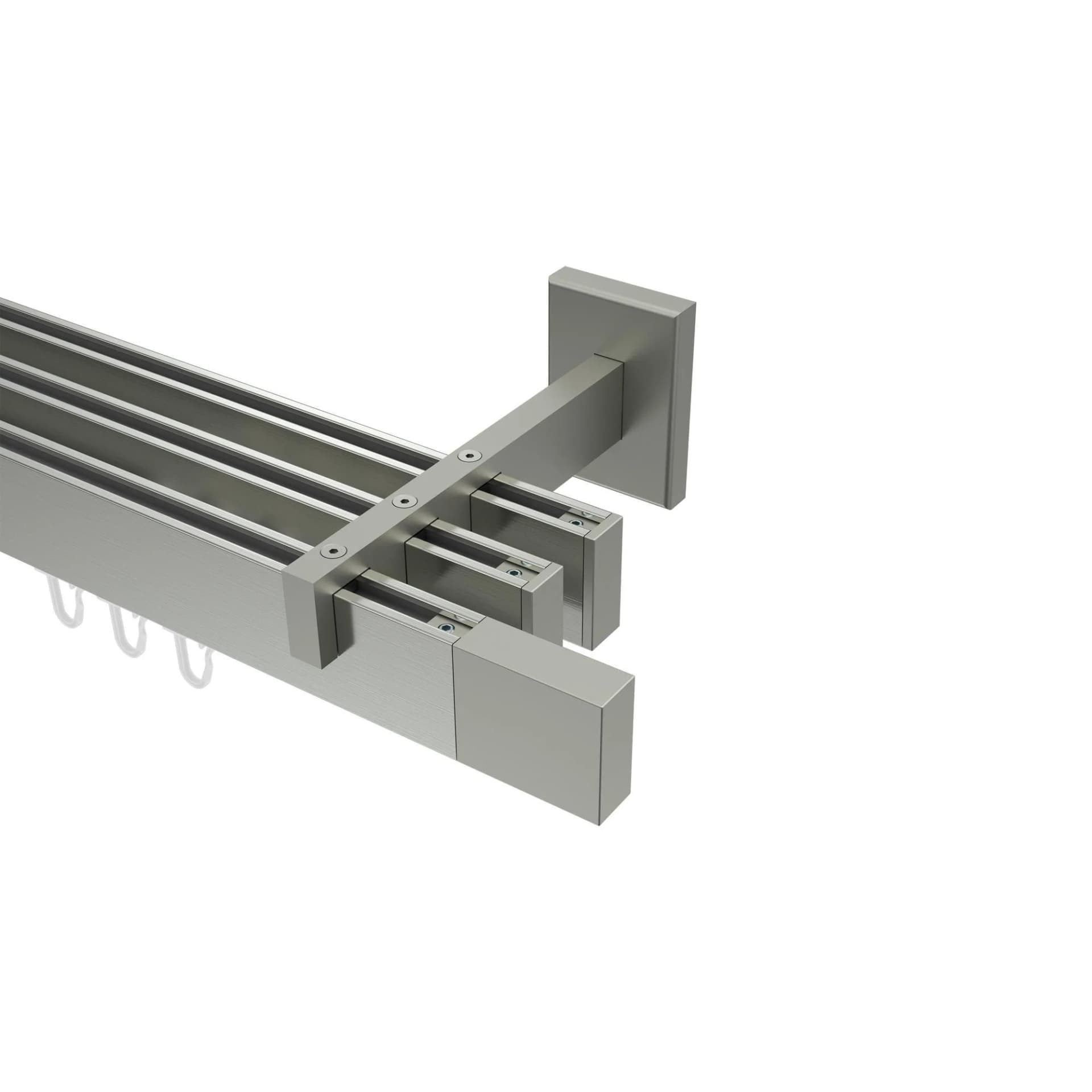 Smartline Lox Gardinenstange Innenlauf 520 cm 3-läufig Edelstahl-Optik