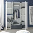 möbelando Kleiderschrank Hanau Weiß/Graphit mit Spiegeln und Schubladen Bild 5